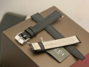 New Gucci 14 MM Silk on Genuine Leather Watch Band - Black - 14.112 - Picture 1 of 2