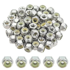 60 Piezas 1/4"-20 Nylon Inserto Hexagonales Tuercas de Bloqueo, Acero Inoxidable 304 - Imagen 1 de 12