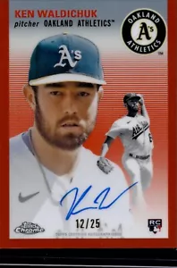 2023 Topps Chrome Platinum Ken Waldichuk #CPA-KW Orange Refractor Auto /25 - Picture 1 of 2