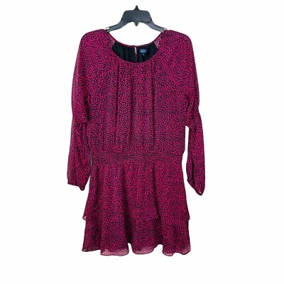 Rachel Roy Womens Dress Size L Pink Black Lined Semi Sheer Sleeves Blouson NWT - Image 1 of 4