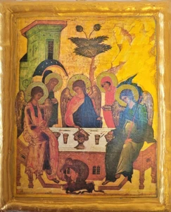 The Hospitality of Abraham Archangels Biblical Eastern Orthodox icon Art Plaque - Picture 1 of 6