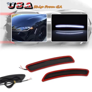 2x Smoke Front Fender White LED Side Marker Lights For 2020-2024 Toyota GR Supra - Picture 1 of 10