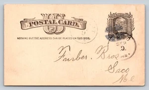 1881 UX7 Postal Card LIBERTY 1c NICE FANCY Cancellation FURBER BROS Business - Picture 1 of 3