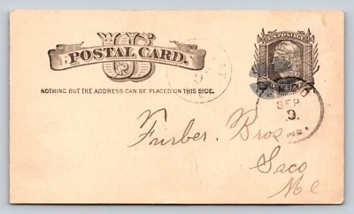 1881 UX7 Postal Card LIBERTY 1c NICE FANCY Cancellation FURBER BROS Business - Image 1 of 3