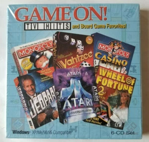 Game On! TV Hits Monopoly Jeopardy Wheel Of Fortune Atari Yahtzee Casino 6 DISCS - Picture 1 of 5
