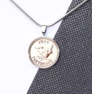1944 80th Birthday Farthing Coin Pendant - Choose the Metal Colour