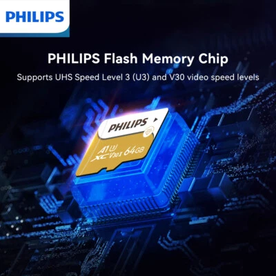 256GB PHILIPS SD Card - 100MB/s, UHS-I, V30, 4K Video - Image 1 of 4