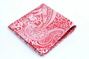 Lord R Colton Masterworks Ruby Silver Dust Paisley Silk Pocket Square - $75 New - Picture 1 of 3