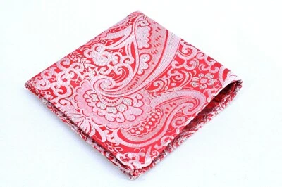 Lord R Colton Masterworks Ruby Silver Dust Paisley Silk Pocket Square - $75 New - Image 1 of 3
