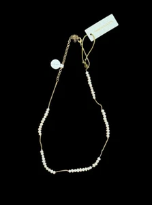 REVOLVE Amber Sceats 20” adjustable Necklace Gold Freshwater Pearl Women's NEW! - Picture 1 of 5