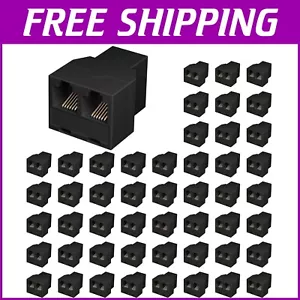 50 Pack RJ12 6P6C Female-to-Female Telephone Line Splitters - Clear Connection - Picture 1 of 8