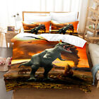 Dinosaur Kids Bedding Set 3Pcs Quilt Duvet Cover Dorm Single Double King Size UK