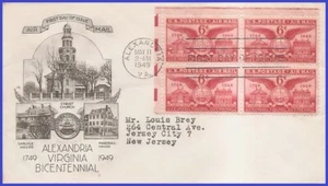 USA3 #C40 ADDR SMARTCRAFT FDC BL4 Alexandria VA Bicentennial - Picture 1 of 1