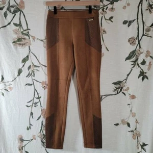 Marc New York Brown Faux Suede Snakeskin Leggings Women's XS - Picture 1 of 8