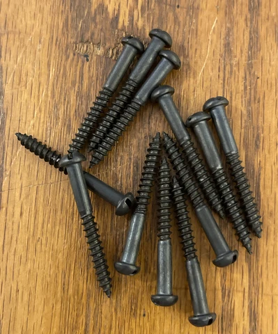 Wood Screws 8 X 1-1/2 Slotted Round Head Steel Black Oxide Free Shipping Cover