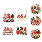  4 Pcs Wood Forester Door Hanging Front Wreaths Gnomes Wall Plaque