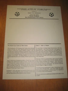 Blank 1994 FIFA World Cup Soccer Stamp/Poster re: Game #1 - Italy vs Ireland ! - Picture 1 of 2
