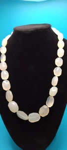 Vintage Chalcedony natural, faceted and graduated light-yellow necklace. - Picture 1 of 9