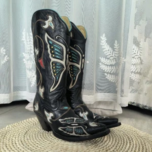 British Western Cowboy Womens Embroidery Knee High Boots Kngiht Block Cuban Heel - Picture 1 of 14
