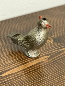 Antique Cast Metal Bird Pigeon Whistle Toy Figural Nice Detail Rare - Picture 1 of 7