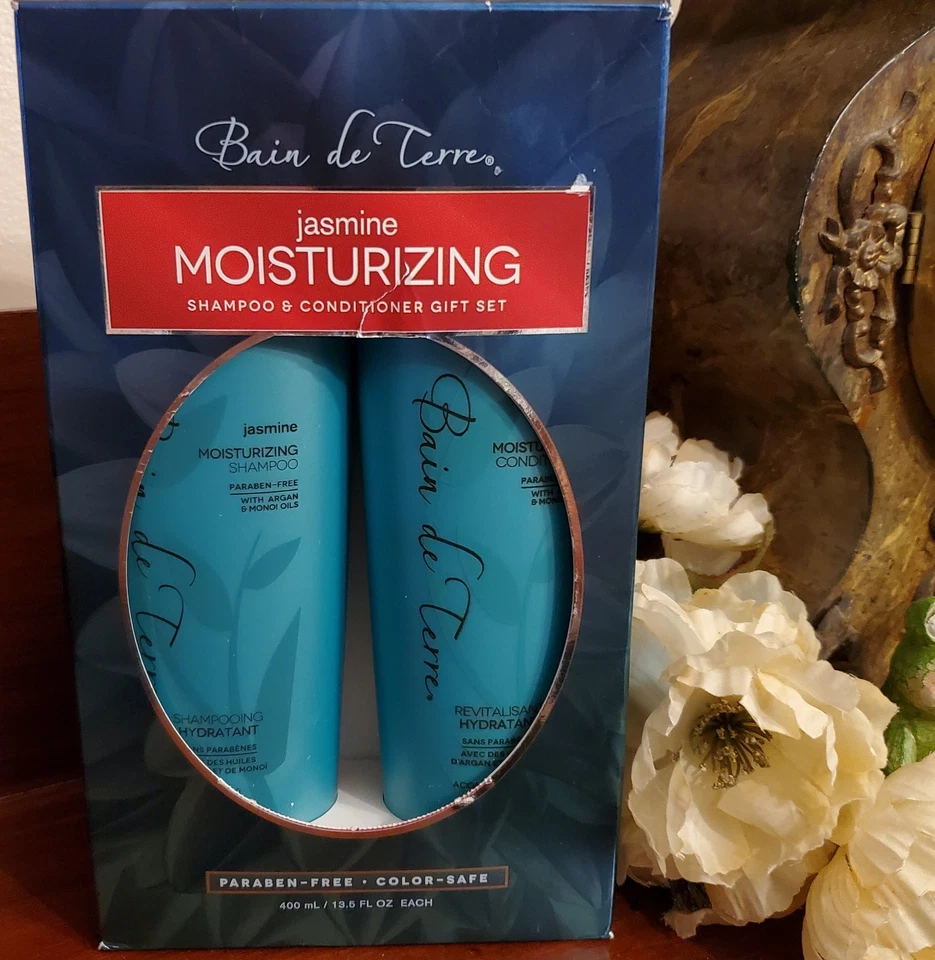 Bain De Terre Jazmín Champú Hidratante y Acondicionador Set de Regalo Tamaño Completo NUEVO Foto 1 de 4