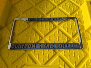 Lakers Clayton State College Morrow Georgia Metal Chrome License Plate Frame - Picture 1 of 2