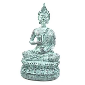 Estatua de Buda sentado tailandés para decoración del hogar turquesa 6,7" - Imagen 1 de 7