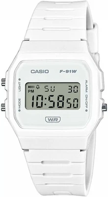Orologio Unisex Casio in Resina Collection Multifunzione F-91WB-7AEF Bianco - Immagine 1 di 3