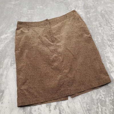 Falda recta August Silk para mujer marrón poliéster talla 12 pana fina occidental Foto 1 de 4