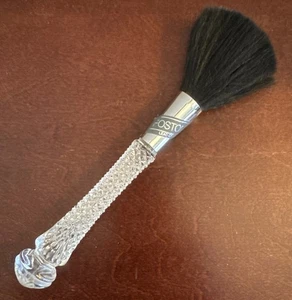 Vintage FOSTORIA Bleikristall Kosmetik Rouge Puder Pinsel unbenutzt 7" mit Aufkleber - Bild 1 von 10