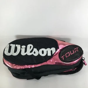 Wilson Tour 9 Pack Tennis Bag Thermoguard Moistureguard Pink/Black Backpack - Picture 1 of 13