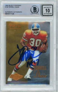 1995 Select Certified #126 Terrell Davis RC w/ "HOF" Insc. Broncos BGS - Picture 1 of 2