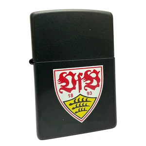 Zippo Feuerzeug VfB Stuttgart schwarz matt mit Logo offizieller Lizenzartikel - Bild 1 von 5