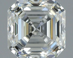 Cert. GIA 1.31 CT Asscher Cut Natural Mined Diamond Loose H color VS1 clarity - Picture 1 of 2