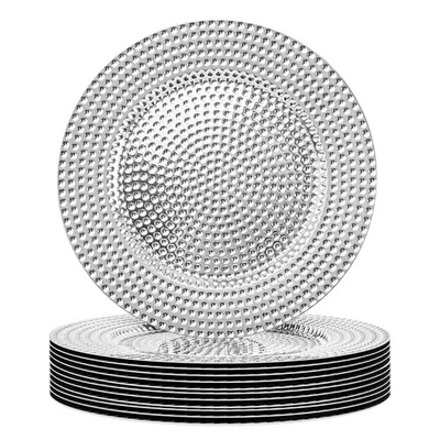 13" Silver Charger Plates Set of 12, Plastic Chargers for Dinner Plates, Elec... - Image 1 of 4