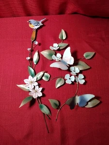2 Vintage Enamel Wall Sculptures by Bovano of Cheshire - Bluebird, Butterfly - Picture 1 of 10
