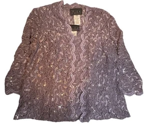 Alex Evenings Medium lila Pailletten Jacke und Tanktop 1X Hochzeit formell Party - Bild 1 von 9
