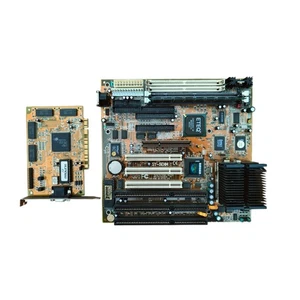 Set Retro Vintage Sockel 7 - Soyo SY-5EHM + Intel Pentium-S 166 MHz + 128MB RAM  - Bild 1 von 7