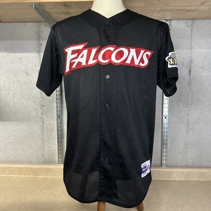 Vintage Majestic Atlanta Falcons 1999 Super Bowl 33 Baseball Jersey Mens M Black - Picture 1 of 3