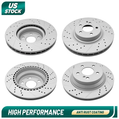 4 rotores de freno de disco perforados delanteros traseros para CLS500 GLK350 CLS550 E550 GLK250 Foto 1 de 4