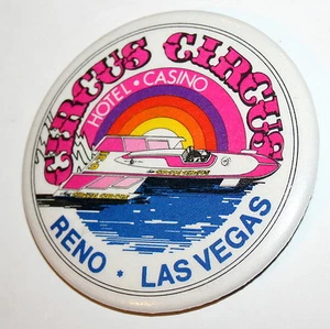 Vintage Miss Circus Circus U-31 80s Hydro Race Boat Racing Team Button Pin - Picture 1 of 1