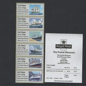 MAIL BY SEA VOICES O/P POSTAL MUSEUM A001 SEPT 2018 1st CLASS Strip POST GO - Picture 1 of 1