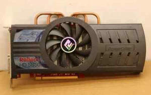 Power Color Radeon HD5850 1GB GDDD5 ATI PCI E Graphic Cards AX5850-1GB-D5-PPDHG - Picture 1 of 2