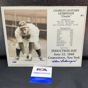 Charlie Gehringer Signed  8 x 10 Photo / HOF Card Detroit Tigers - PSA/Dna - Picture 1 of 1