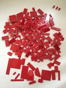 Red Bulk Lego Lot Flat Bricks 9.3 oz Pound Minecraft Base Pieces Plates As Seen - Picture 1 of 8