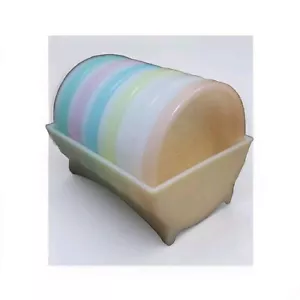 Tupperware Wagon Wheel Style Coasters & Holder Vintage Complete Set Of 6 - Picture 1 of 16