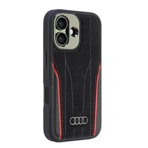 Funda Carcasa Audi iPhone 16 MagSafe Serie R8 Cuero Genuino Negro - Imagen 1 de 7