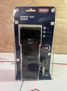 ABUS BORDO Alarm 6000A/90 Keyed Folding Lock - Black - Picture 1 of 2