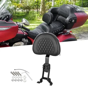 Almohadilla de respaldo de conductor de rejilla negra para 14-24 Indian Chief Chieftain Roadmaster - Imagen 1 de 8
