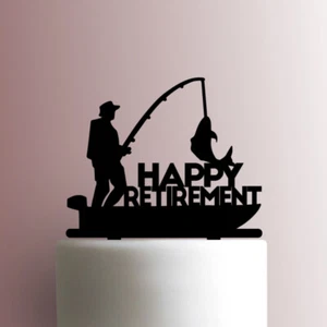 Fisherman Happy Retirement 225-A177 Cake Topper - Picture 1 of 2